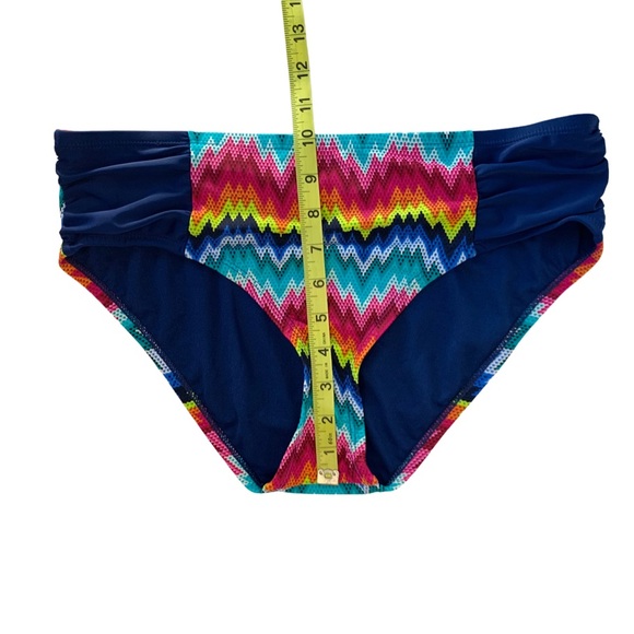 Skechers Women’s Flamin Hot Hipster Bikini Bottom Swimwear Blue Zigzag Medium - Picture 16 of 16